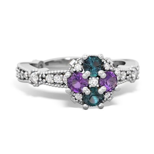 alexandrite-amethyst art deco engagement ring