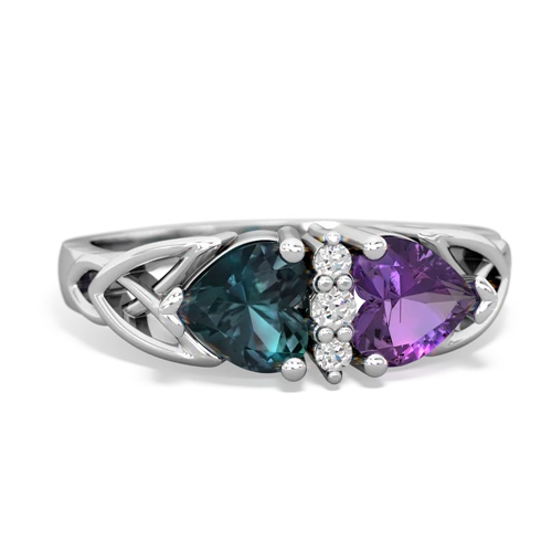 alexandrite-amethyst celtic ring