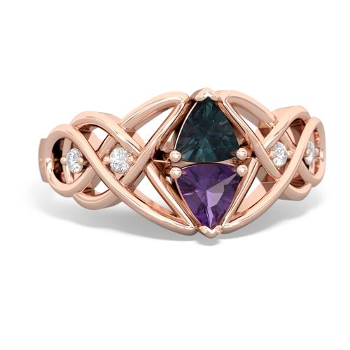 alexandrite-amethyst celtic knot ring