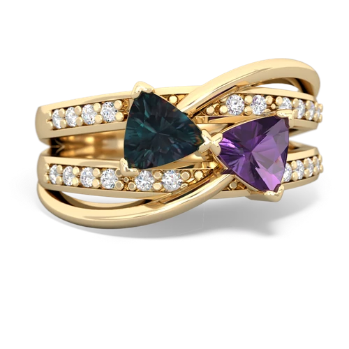 Lab Alexandrite Lab Created Alexandrite with Genuine Amethyst Bowtie ring Ring