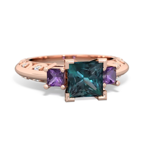 Lab Alexandrite Lab Created Alexandrite with Genuine Amethyst and  Art Deco ring Ring