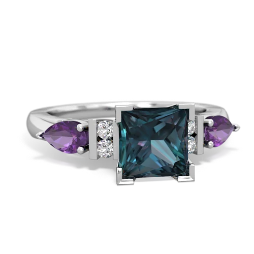 Lab Alexandrite Lab Created Alexandrite with Genuine Amethyst and  Engagement ring Ring