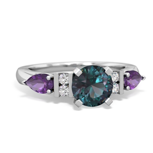 Lab Alexandrite Lab Created Alexandrite with Genuine Amethyst and  Engagement ring Ring
