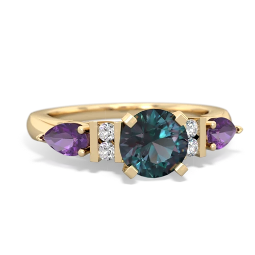 Lab Alexandrite Lab Created Alexandrite with Genuine Amethyst and Genuine Tanzanite Engagement ring Ring