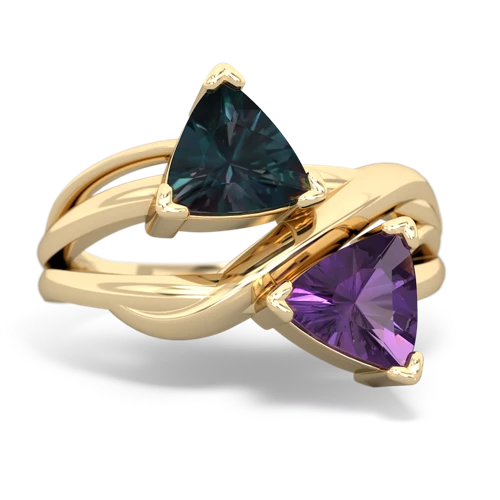 alexandrite-amethyst filligree ring