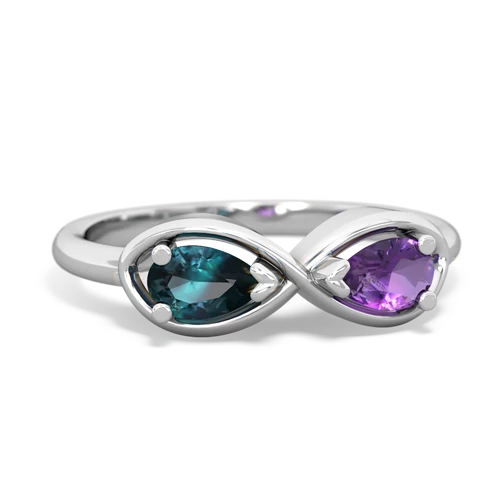 Lab Alexandrite Lab Created Alexandrite with Genuine Amethyst Infinity ring Ring