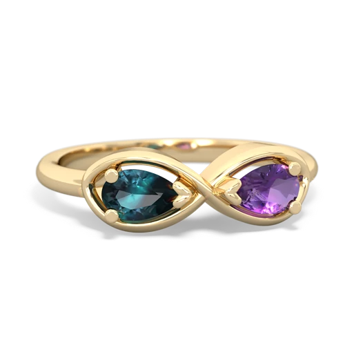 alexandrite-amethyst infinity ring