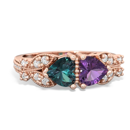 alexandrite-amethyst keepsake butterfly ring