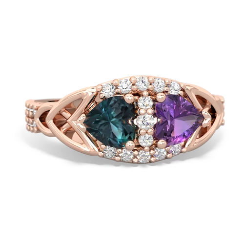 alexandrite-amethyst keepsake engagement ring