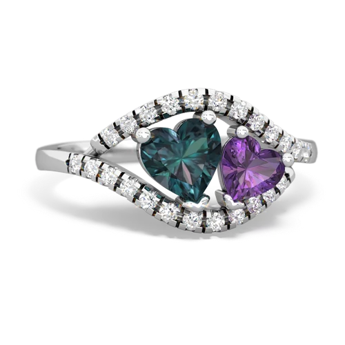 Lab Alexandrite Lab Created Alexandrite with Genuine Amethyst Mother and Child ring Ring