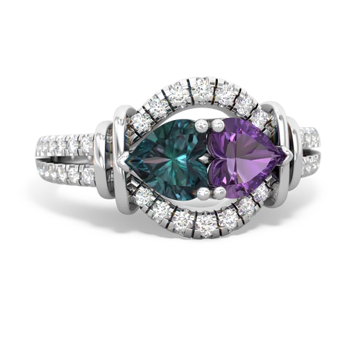 alexandrite-amethyst pave keepsake ring