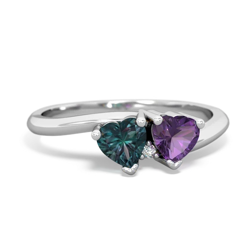 Lab Alexandrite Lab Created Alexandrite with Genuine Amethyst Sweetheart's Promise ring Ring