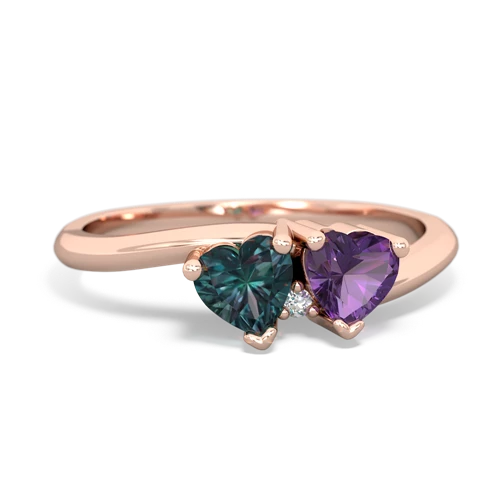 alexandrite-amethyst sweethearts promise ring