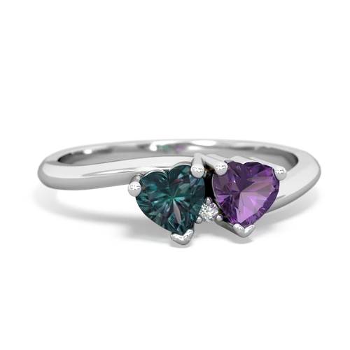 alexandrite-amethyst sweethearts promise ring