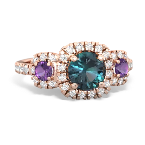 Lab Alexandrite Lab Created Alexandrite with Genuine Amethyst and  Regal Halo ring Ring