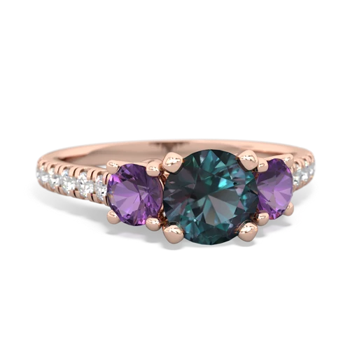 alexandrite-amethyst trellis pave ring