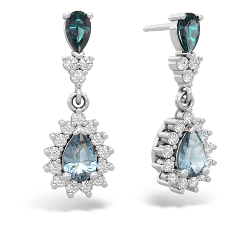 alexandrite-aquamarine dangle earrings