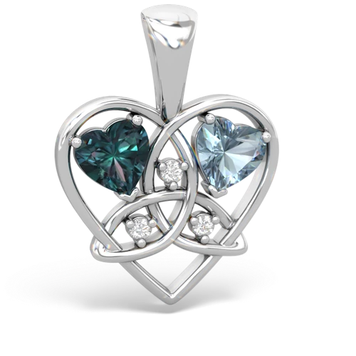 alexandrite-aquamarine celtic heart pendant