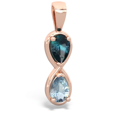 Lab Alexandrite Lab Created Alexandrite with Genuine Aquamarine Infinity pendant Pendant