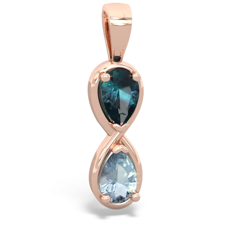 alexandrite-aquamarine infinity pendant