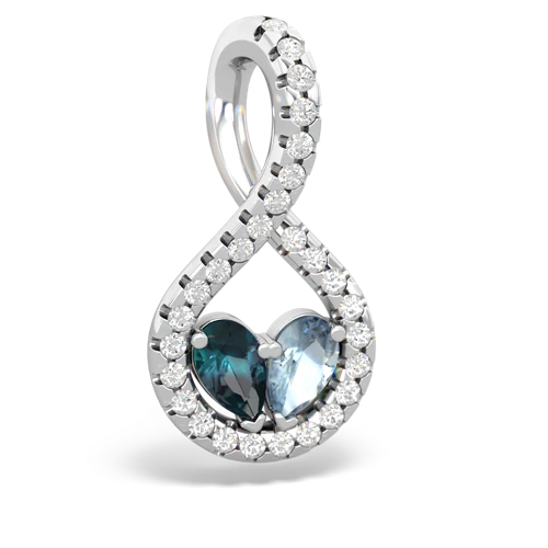 alexandrite-aquamarine pave twist pendant