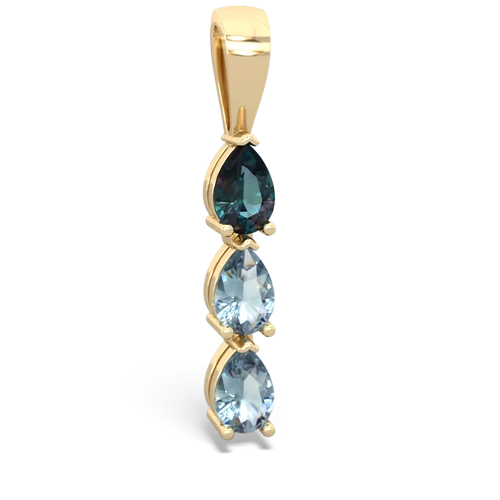 Lab Alexandrite Lab Created Alexandrite with Genuine Aquamarine and Genuine Opal Three Stone pendant Pendant