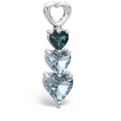 alexandrite-aquamarine three stone pendant