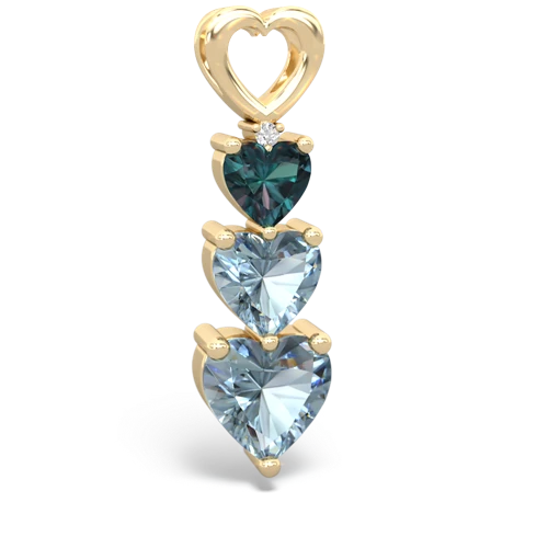 Lab Alexandrite Lab Created Alexandrite with Genuine Aquamarine and Genuine Ruby Past Present Future pendant Pendant
