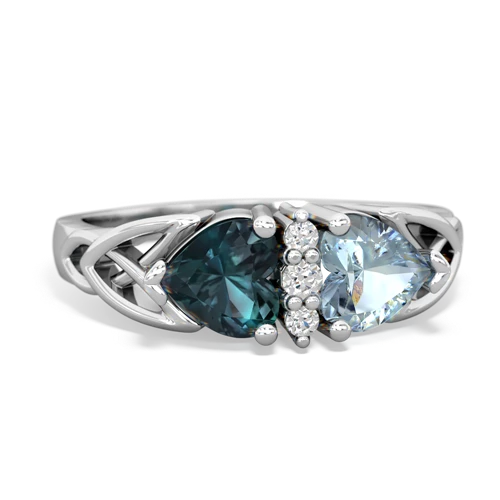alexandrite-aquamarine celtic ring