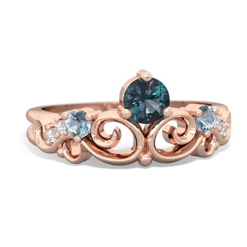 Lab Alexandrite Lab Created Alexandrite with Genuine Aquamarine and Genuine Pink Tourmaline Crown Keepsake ring Ring