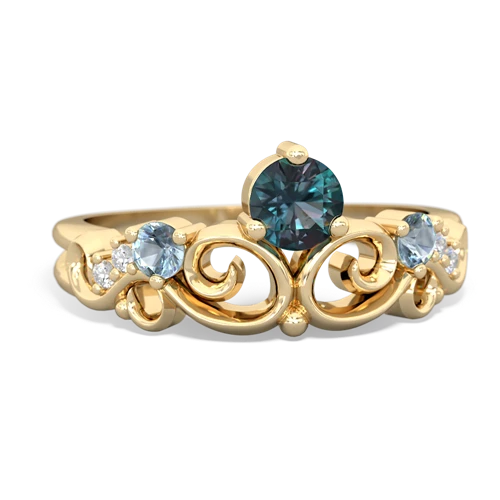 Lab Alexandrite Lab Created Alexandrite with Genuine Aquamarine and  Crown Keepsake ring Ring
