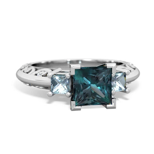 alexandrite-aquamarine engagement ring