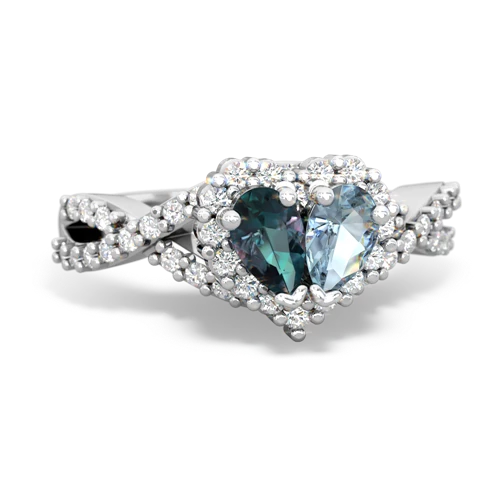 alexandrite-aquamarine engagement ring