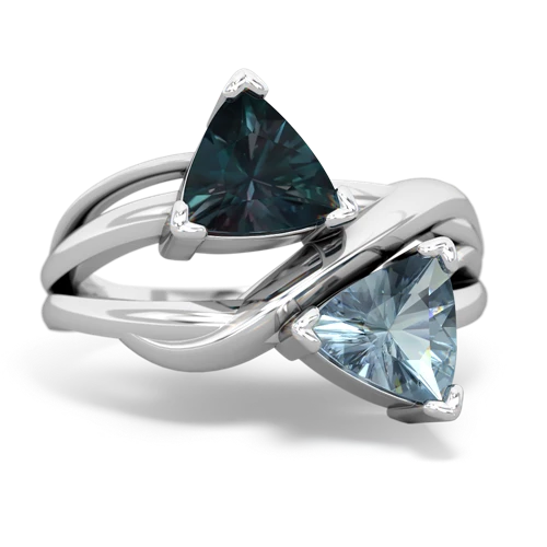 alexandrite-aquamarine filligree ring