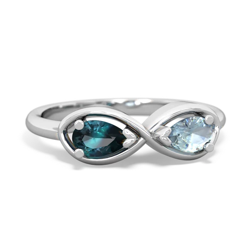 Lab Alexandrite Lab Created Alexandrite with Genuine Aquamarine Infinity ring Ring