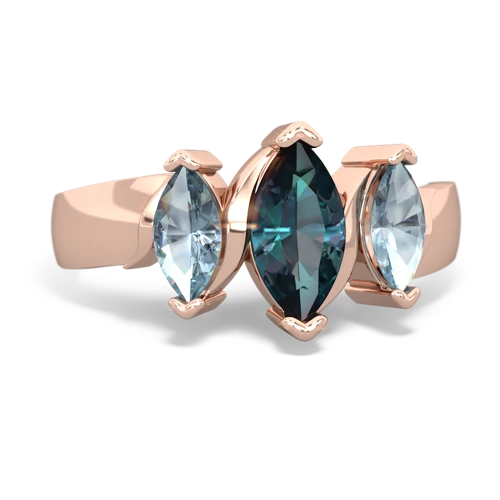 alexandrite-aquamarine keepsake ring