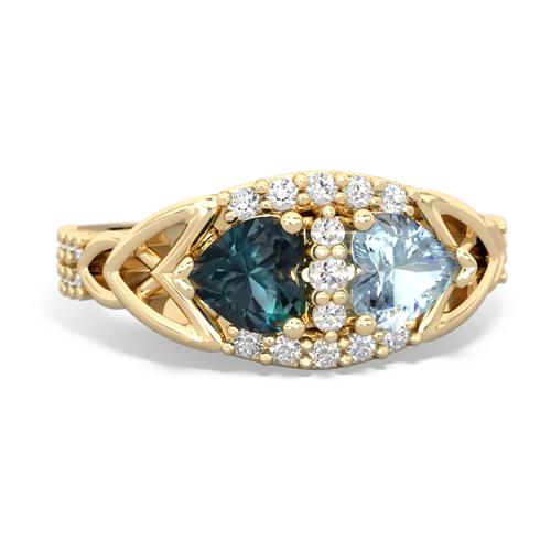 Lab Alexandrite Lab Created Alexandrite with Genuine Aquamarine Celtic Knot Engagement ring Ring