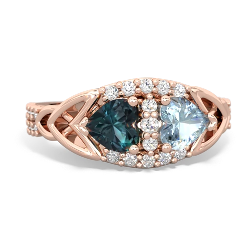alexandrite-aquamarine keepsake engagement ring