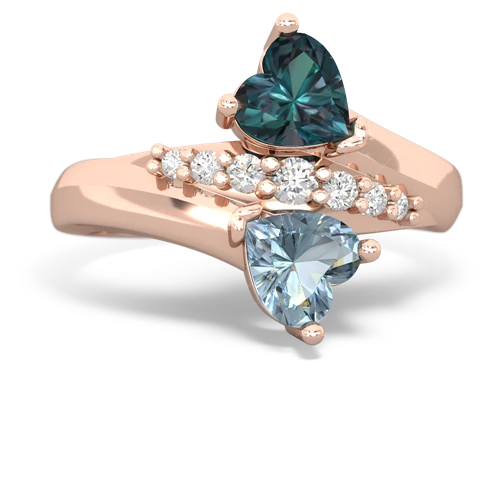 alexandrite-aquamarine modern ring