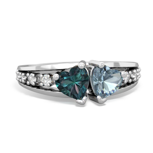 alexandrite-aquamarine modern ring