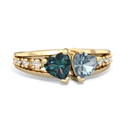 alexandrite-aquamarine modern ring