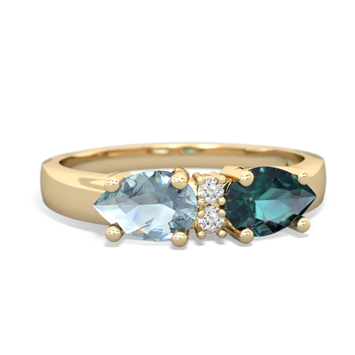 alexandrite-aquamarine timeless ring