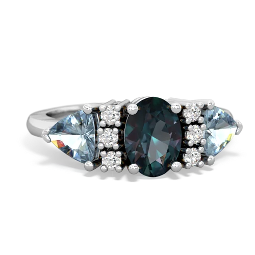 alexandrite-aquamarine timeless ring