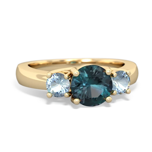 alexandrite-aquamarine timeless ring