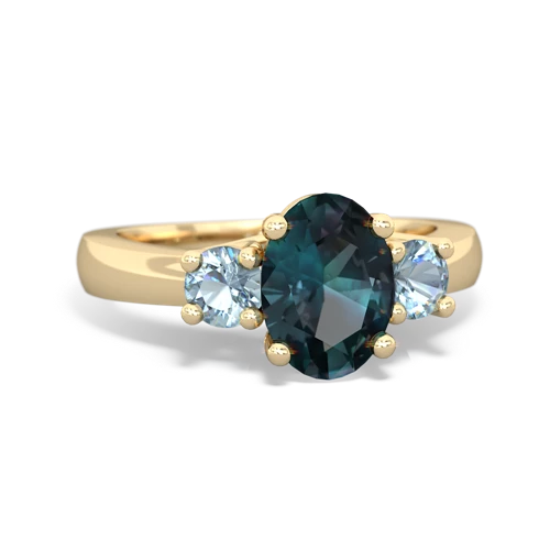 alexandrite-aquamarine timeless ring