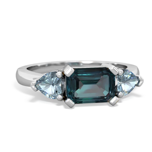 alexandrite-aquamarine timeless ring