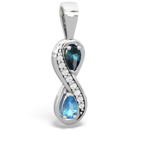 alexandrite-blue topaz keepsake infinity pendant