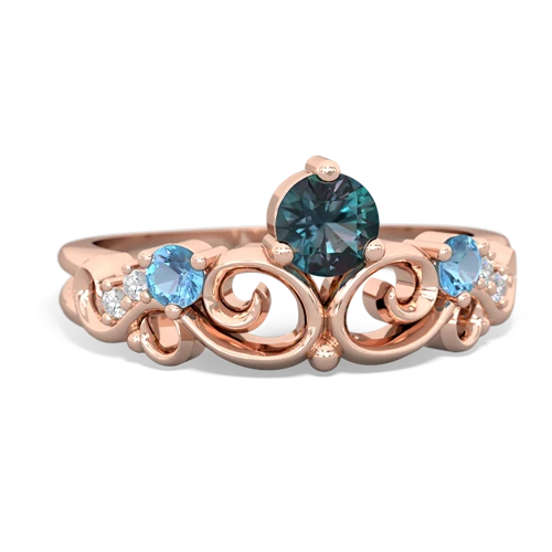 alexandrite-blue topaz crown keepsake ring