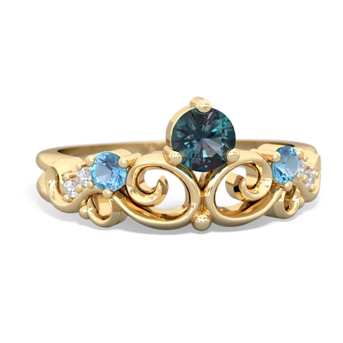alexandrite-blue topaz crown keepsake ring