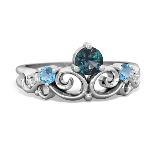 alexandrite-blue topaz crown keepsake ring